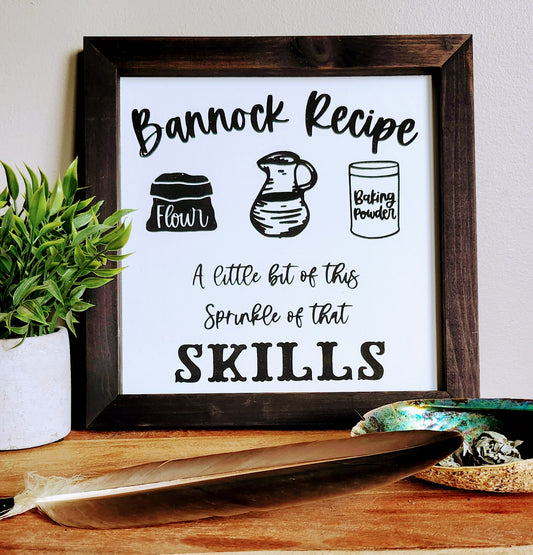 Bannock Recipe Sign